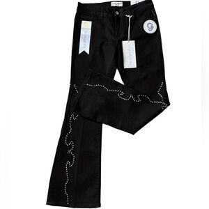 Gogo Jeans Black Flare Bootcut Rhinestone Denim Women’s Jeans